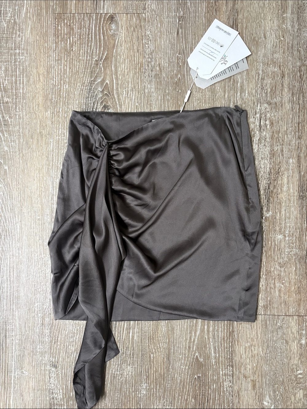 Silk Roads by Adriana Iglesias Draped Silk Mini Skirt